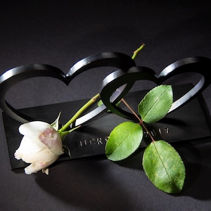 Iron gift for 6th anniversary wedding anniversary, personalized 11th anniversary gift, 6th anniversary gift for wife two iron hearts