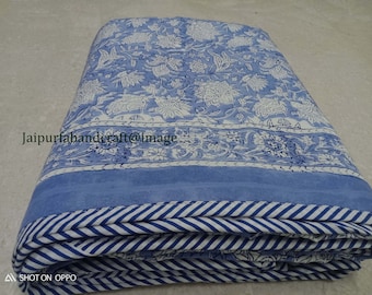 Hand Block Printed Dohar Quilt Blanket comforter Organic cotton finishing Throw Hand Block Printed Dohar Quilt Blanket comforter Organic cotton finishing Throw