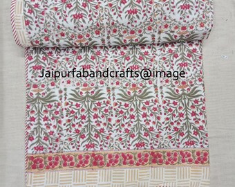 Handblockdruck Baumwolle Dohar: Wendedecke mit Blumenmuster