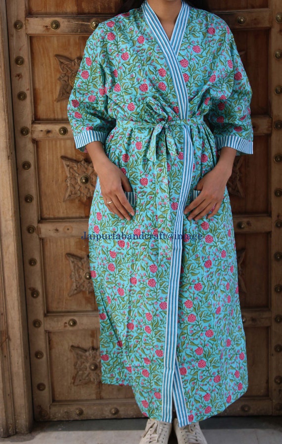 Block print Beach Wear Tunic Kaftan India Cotton Long Kaftan For Women –  Thefabricrush