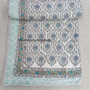Réversible AC Dohar Floral Print Ac consolateur Indian Hand Print Cotton Ac Blanket Throw