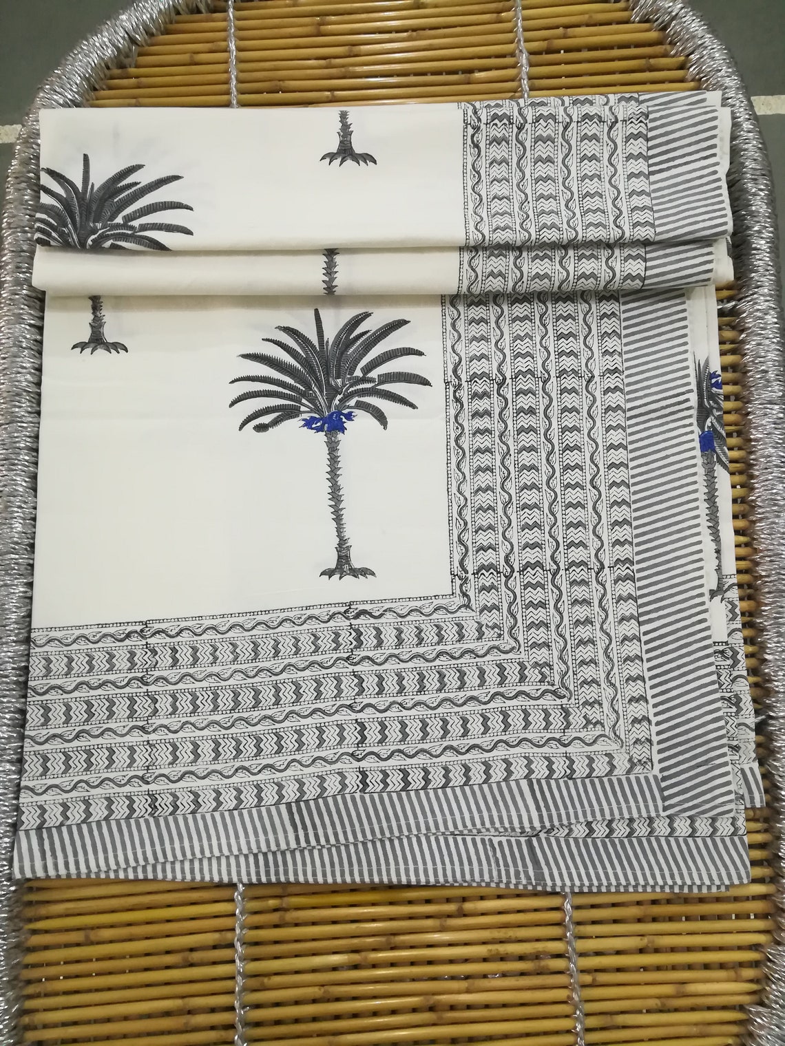 Indian Cotton Bed Sheet Indian Hand Block Print Cotton Flat Etsy