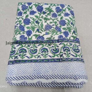 Reversible AC Dohar Floral Print Ac comforter Indian Hand Print Cotton Ac Blanket Throw