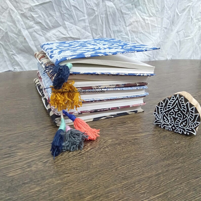 Patterned Note Books Journals & Notebooks Assorted Color and Design 5 Pcs Set Hand Block ...