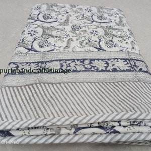 Animal Print Cotton Dohar Reversible AC Dohar Ac comforter Indian Hand Block Print Cotton Ac Blanket Throw