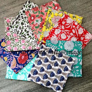 Wholesale  Lot Napkins Hand Block Print Cotton Napkins Set Assorted  Color Kitchen Table napkins set