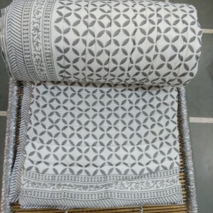Cotton Kantha Quilt Kantha Bedspread Hand Block print Quilt Kantha Bedding Kantha Quilt Bedspread Kantha Throe