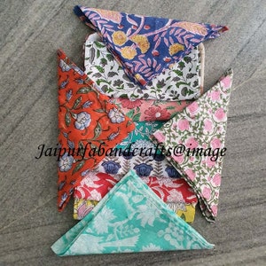 Wholesale  Lot Cotton Napkins Hand Block Print Cotton Napkins Set Assorted  Color Kitchen Table napkins set