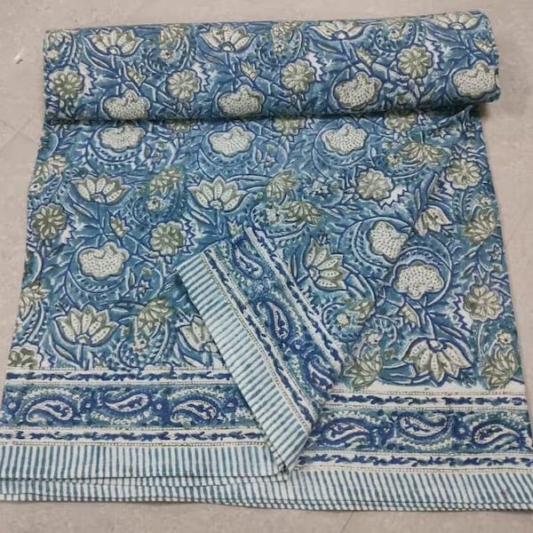 Block Print Indian Bedspread Etsy