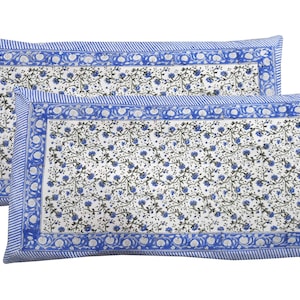 New Hand Block Print Pillow Cover 100% Cotton Natural Color 2 Pcs Set Pillow Cases