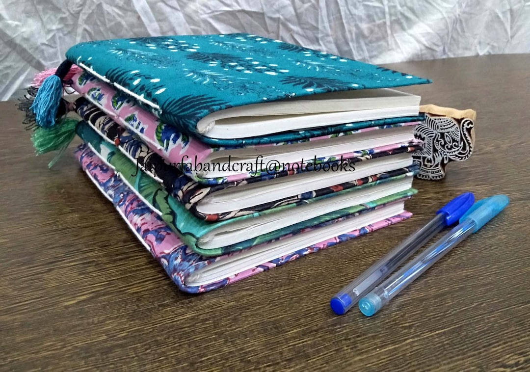 Note Book Design Set Notebooks Assorted Color and Design 5 Pcs Set Hand Block Print Note ...