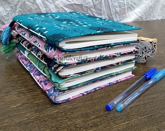 Notebooks Assorted Color And Design 5 Pcs Set Hand Block Print Note Book