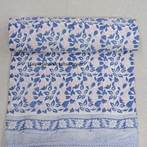 New Hand Block Print Reversible AC Dohar Floral Print Ac comforter Indian Hand Print Cotton Ac Blanket Throw