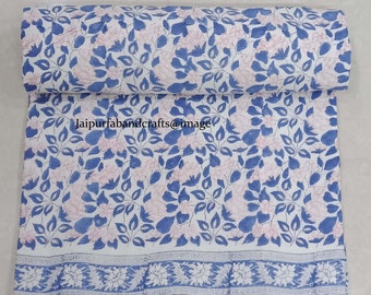 Hand Block Print Cotton Comforter: Reversible Floral AC Blanket