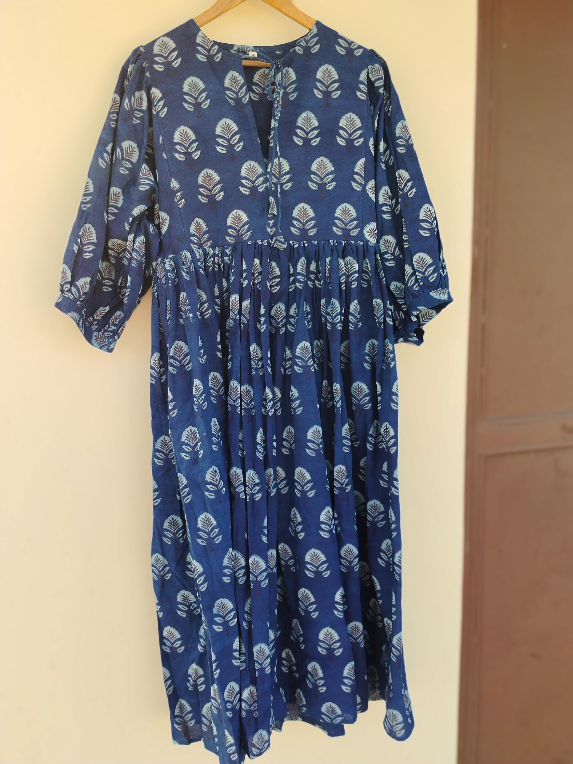 sachin and babi light blue dress Artemis printed cotton poplin maxi dress in blue - La Double J main image 1