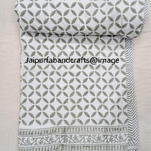 Gris Cutwork estampado Algodón Ac Manta Tiro Reversible Algodón AC Dohar Floral Estampado Ac Edredón Dohar
