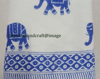 Hand Block Print Cotton Dohar: Reversible Indian AC Blanket