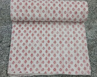 Sambhav Trapunta Kantha Fatta A Mano 100% Cotone - Copriletto Stile Bohémien Con Stampe Frida Kahlo, 150x220 Cm