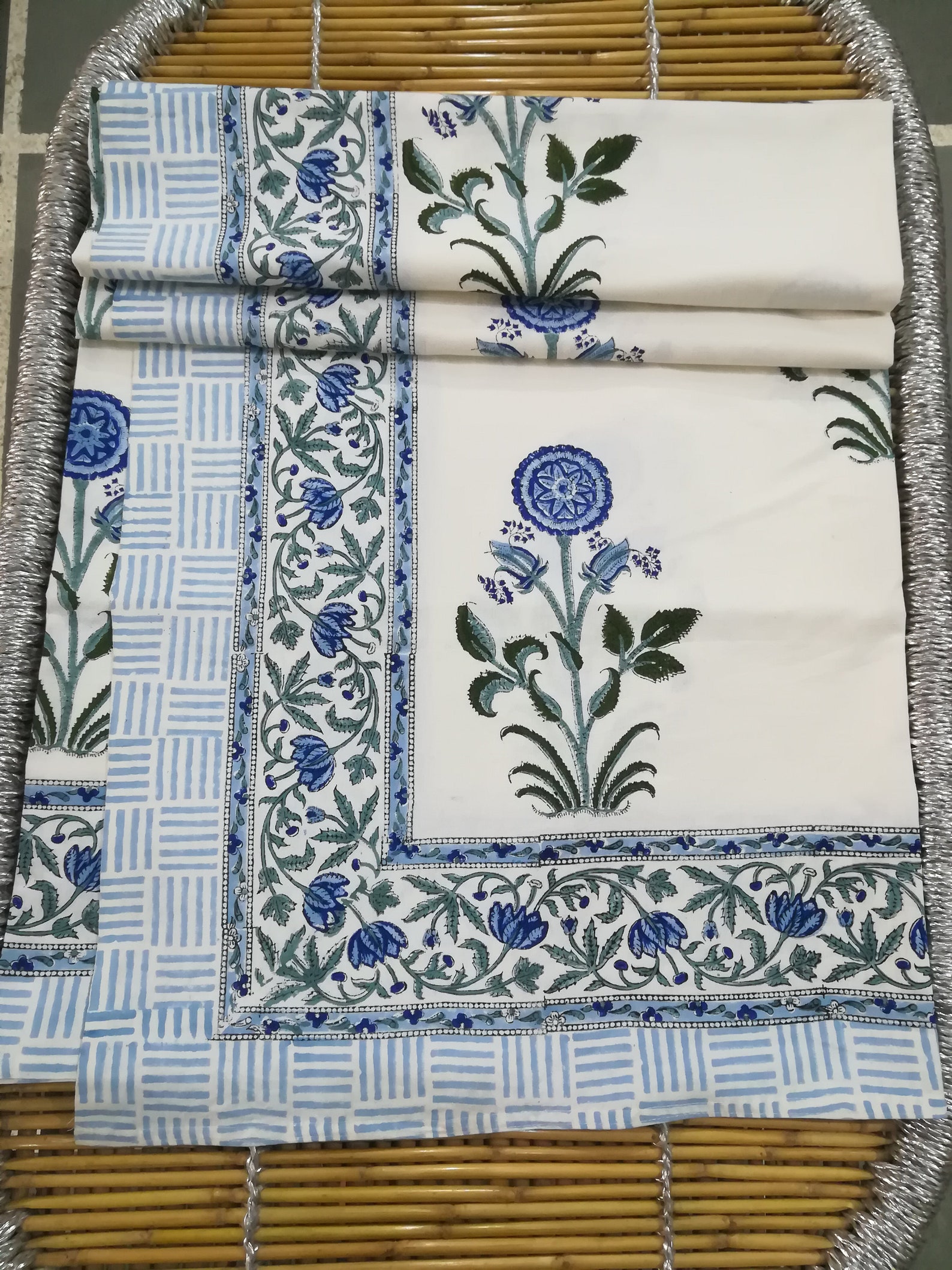Indian Handmade Block Print Cotton Flat Bed Sheet Hand Print Etsy