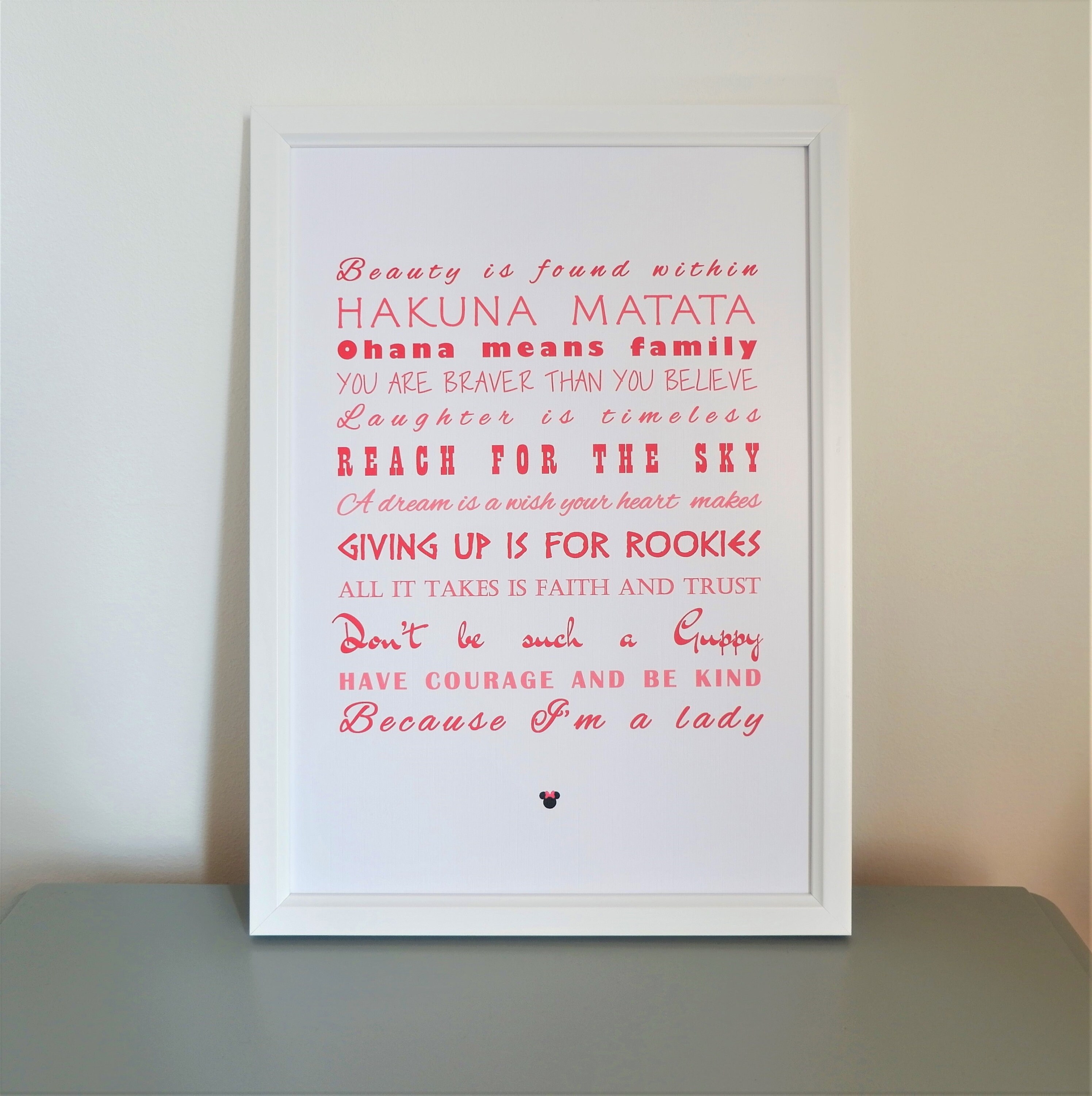 12 Quote A4 Disney Print Different Fonts Disney Quotes | Etsy