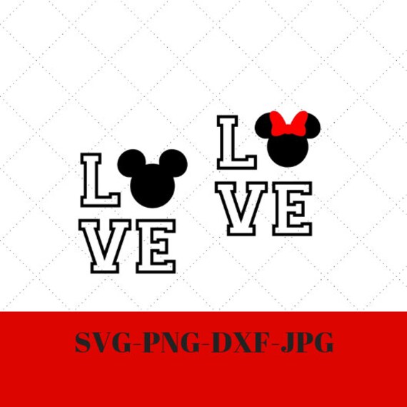 Disney Love Svg Mickey Head Valentines Svg Love Clipart Etsy