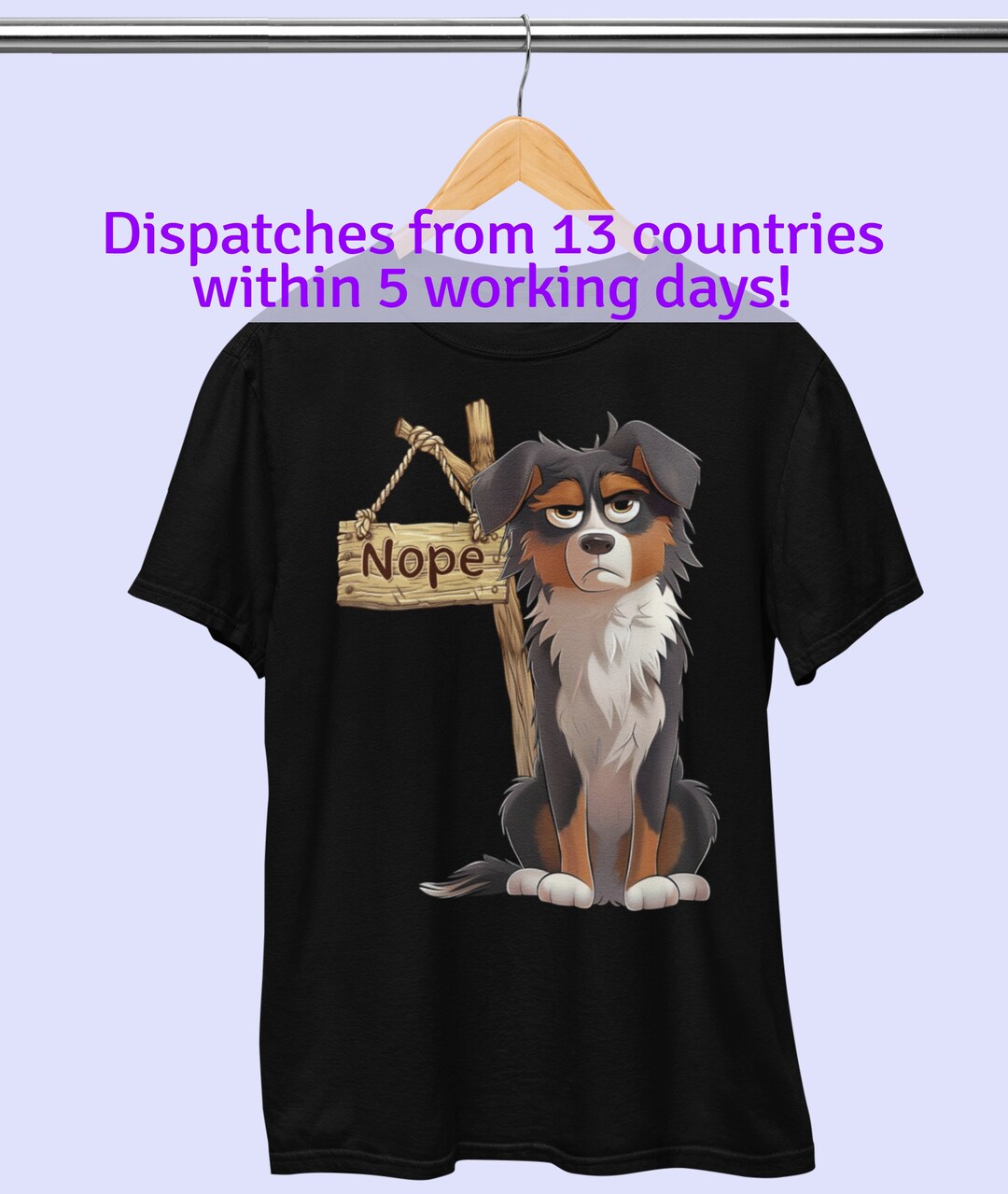 Grumpy Australian Shepherd T-shirt: Nope Dog Attitude - Etsy