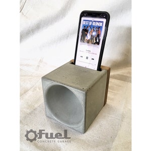 The CUBE concretewood passive phone amplifier. image 3