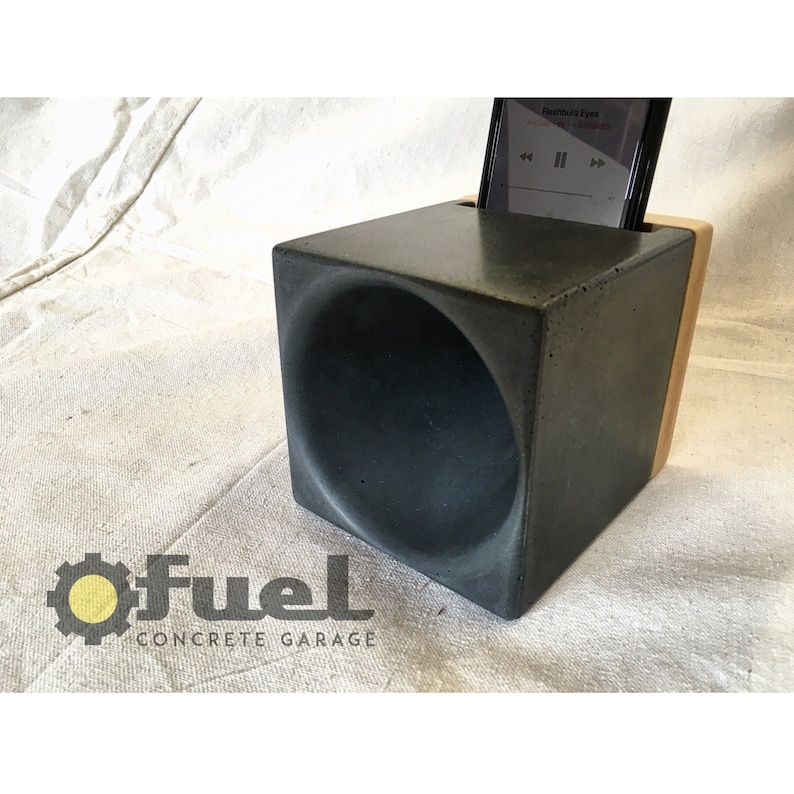 The CUBE concretewood passive phone amplifier. image 8