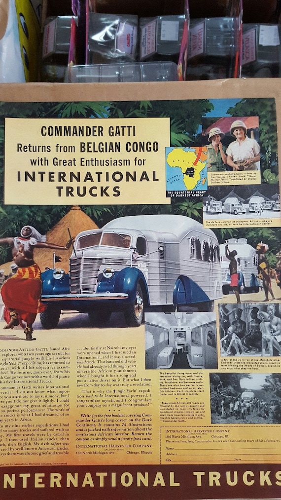 1940 INTERNATIONAL TRUCKS Ad jungle Yacht Etsy