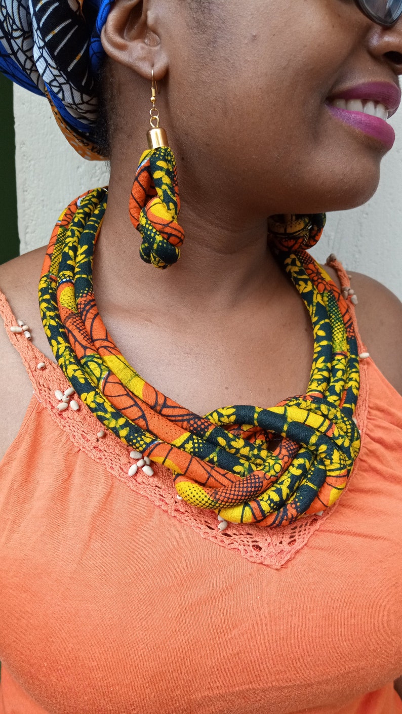 African Ankara Jewelry for women Ankara Necklace African wax | Etsy