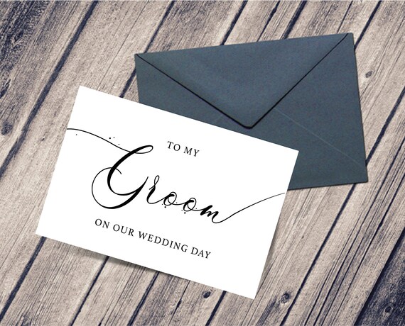 To My Groom On Our Wedding Day Card Wedding Card Marriage Etsy