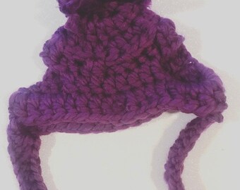 Purple dog beanie/dog cap/wool beanie/purple dog hat