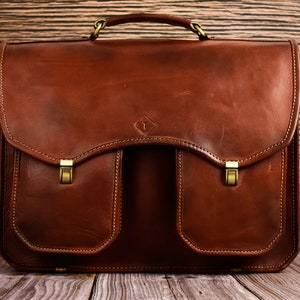 Handmade Buffalo Leather Men's messenger bag, Genuine leather office laptop cross shoulder bag satchel macbook personalized handcrafted bag