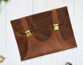 personalized leather computer bolsa