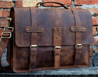 Men's leather laptop bag Gift for Parent High Quality Rustic leather, Gift for Him