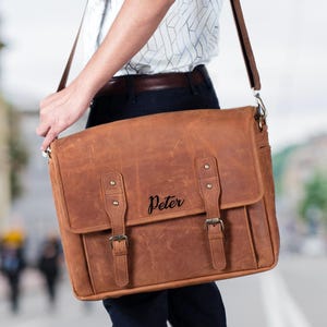 Bolso Messenger para Cámara de Cuero Vintage | Full-Grain Personalizado