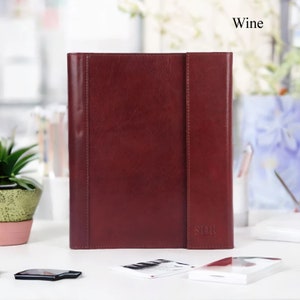 Gift For Him Company Portfolio Personalized Engraved Leather Portfolio Leather Business Portfolio Custom Leather Portfolio 画像 1