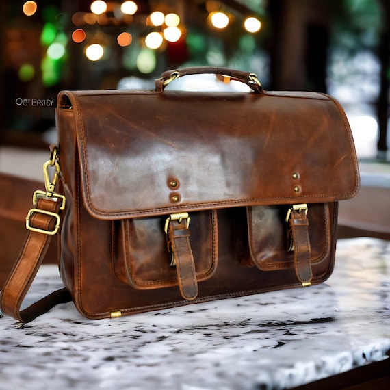 Etsy leather online messenger bag