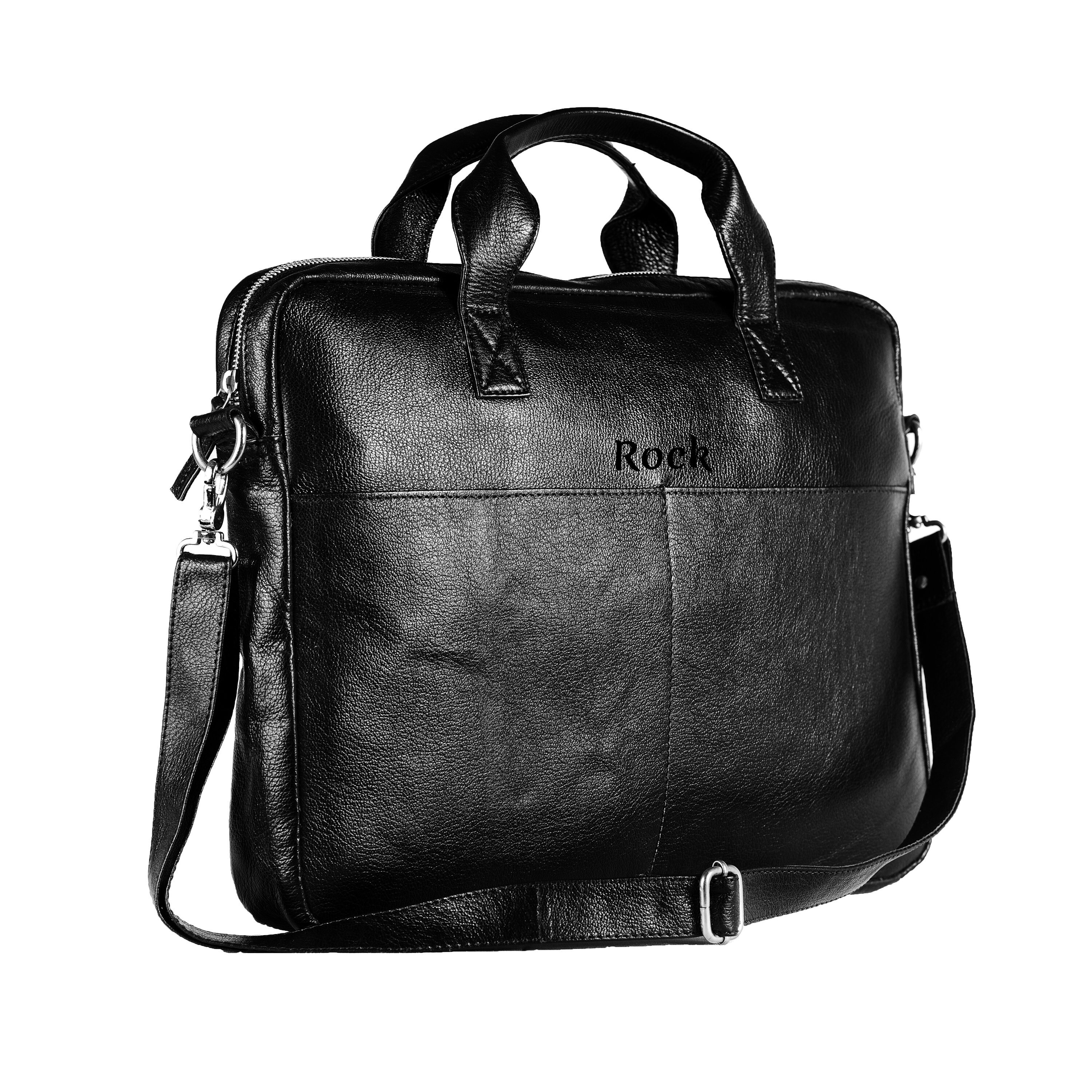 Black leather Laptop Office bag 18 Inch personalized Etsy