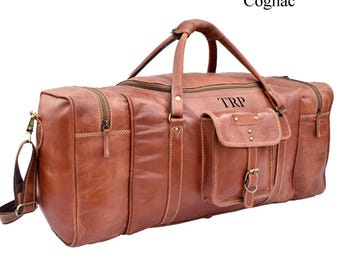 Bolsa Duffle Grande em Couro de Búfalo | Weekender de Viagem 32 Polegadas