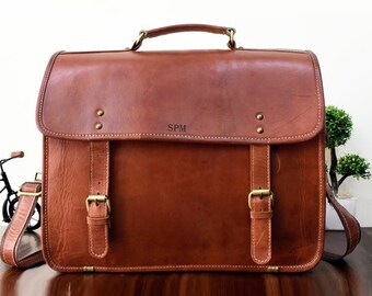 Men's leather Bag Personalized Messenger Leather bag, Custom Made, laptop messenger bag, Distress Vintage, Full Grain leather, Gift