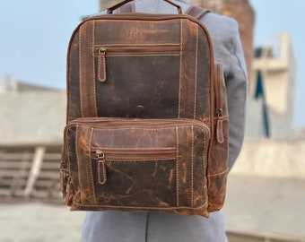 Leather Backpack Bag | Convertible Backpack | Leather Backpack | Bag For Men | Outside Pocket | Laptop Bag | Mens Briefcase | Retro Style