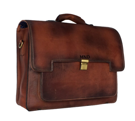 real leather briefcase