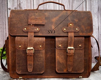 Leather Briefcase Men, Leather Satchel, Lawyers Bag, Full Grain Leather Bag, Work Bag, Distress, Messenger