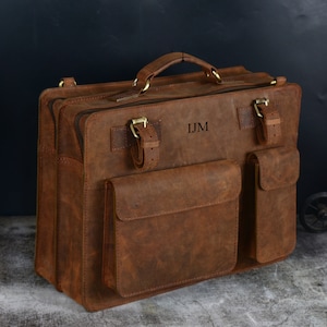 Sac besace en cuir fait main, sacoche pour ordinateur portable en cuir, sac cartable en cuir, cadeau pour homme, sac à bandoulière en cuir, sac à bandoulière personnalisé