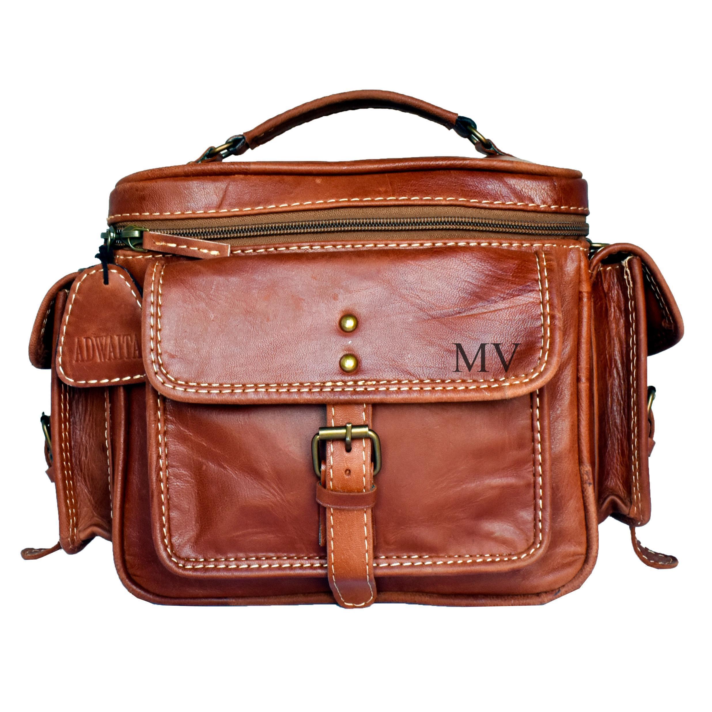 Leather Laptop Satchel: Rustic Full-Grain - Handmade with Personalization