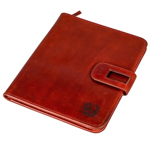 Executive Leather Folio: Zippered, Personalized - Full-Grain Hide