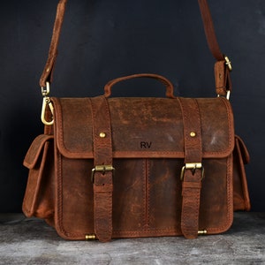 Sac photo en cuir à plusieurs compartiments Cadeaux pour photographe | Sac pour appareil photo | Bandoulière réglable pour appareil photo | Sac à bandoulière pour appareil photo reflex numérique