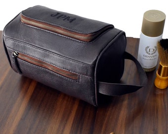Personalized Leather Dopp Kit Bag, Christmas Gift, Toiletry Bag Monogram, Mens Toiletry Bag, Leather Travel Gift for Him, toiletry bag