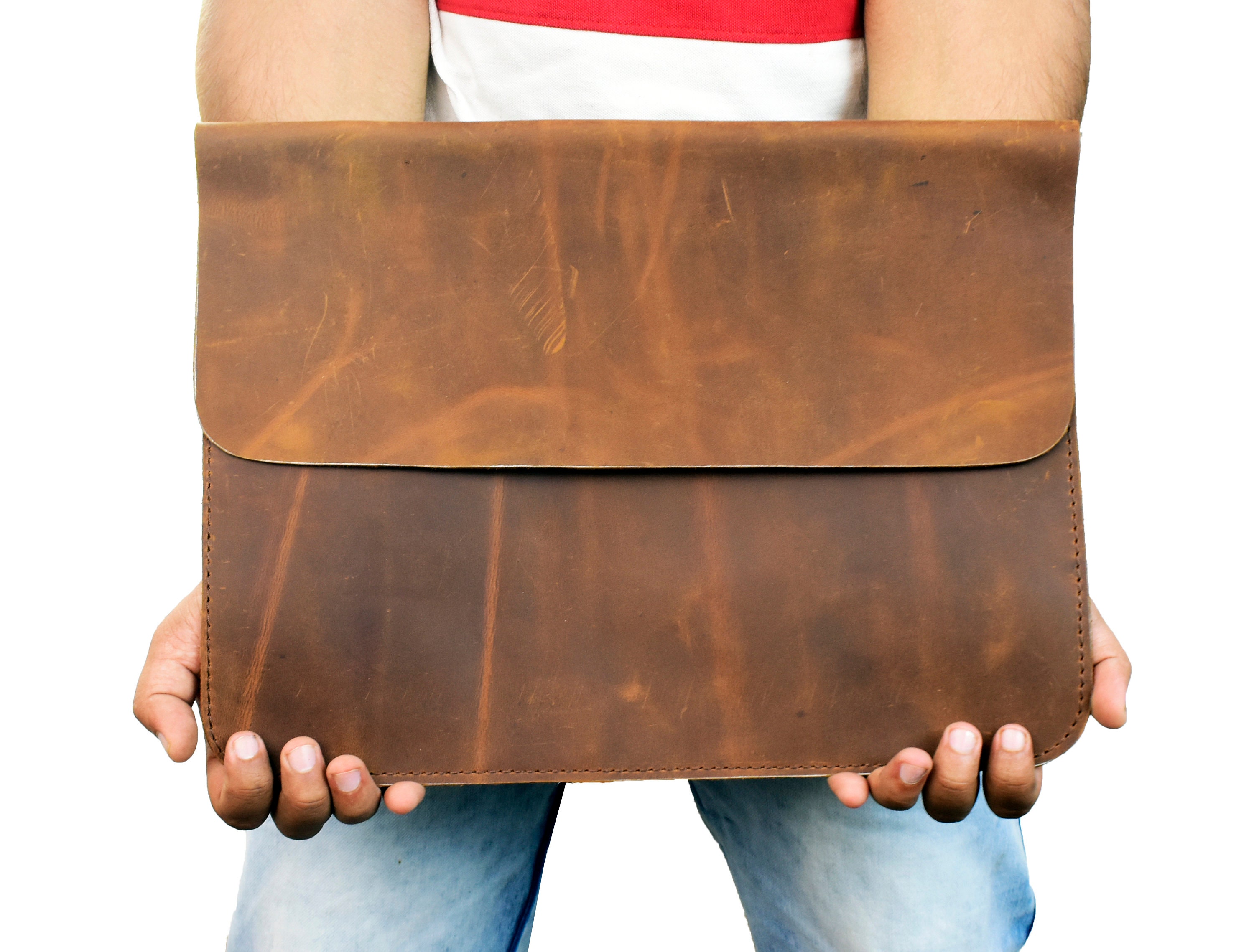 Leather Document Sleeve Student Bag Car assosories Handmade Etsy